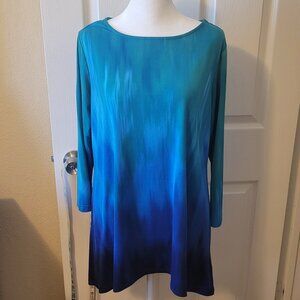 Linea by Louis Dell'Olio Tunic 3/4 Sleeve Blouse Size M